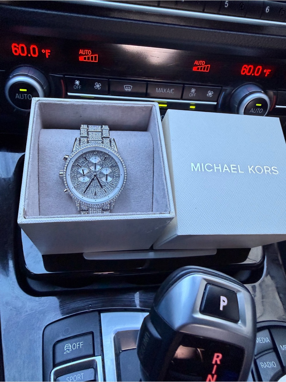 Michael Kors Silver Crystal Pavé Men’s Chronograph Watch